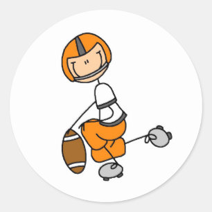 Pegatina del jugador de fútbol naranja