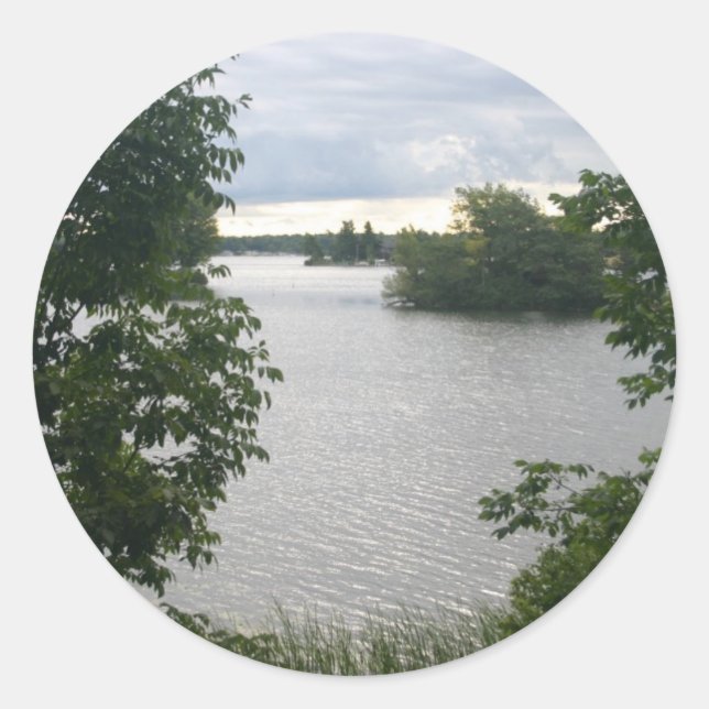 Pegatina Del Lago De Belleza (Anverso)