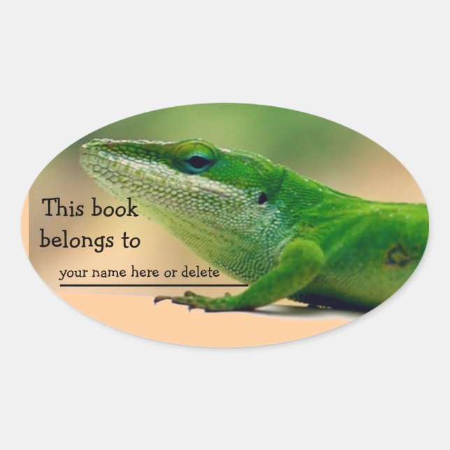 Pegatina del libro de Anole del amante del lagarto (Anverso)