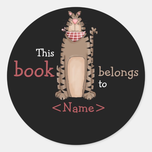 Pegatina del libro de gatos Kitty (Anverso)