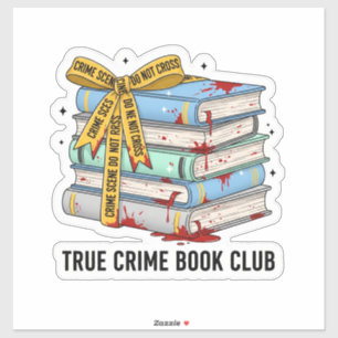 Pegatina del Libro del Crimen Verdadero - Libros s
