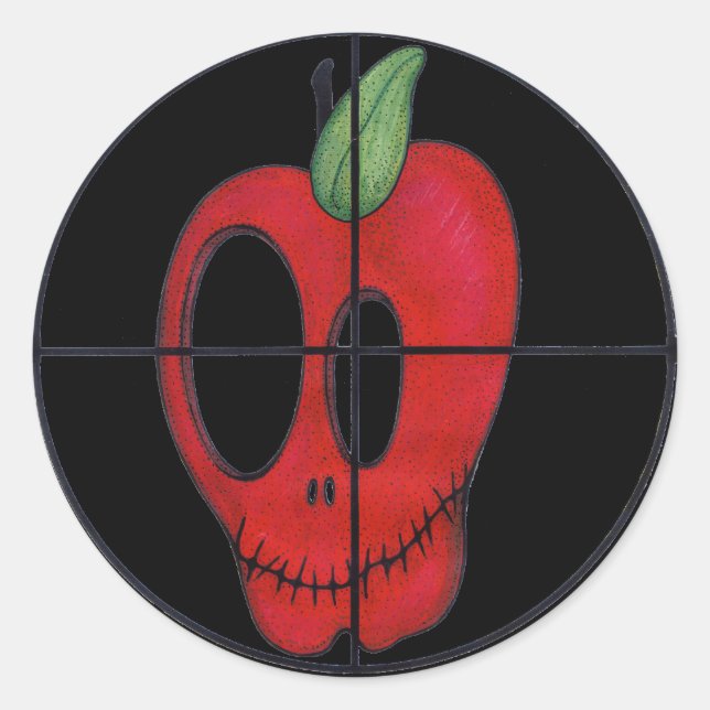 Pegatina del logo del objetivo de la manzana roja  (Anverso)