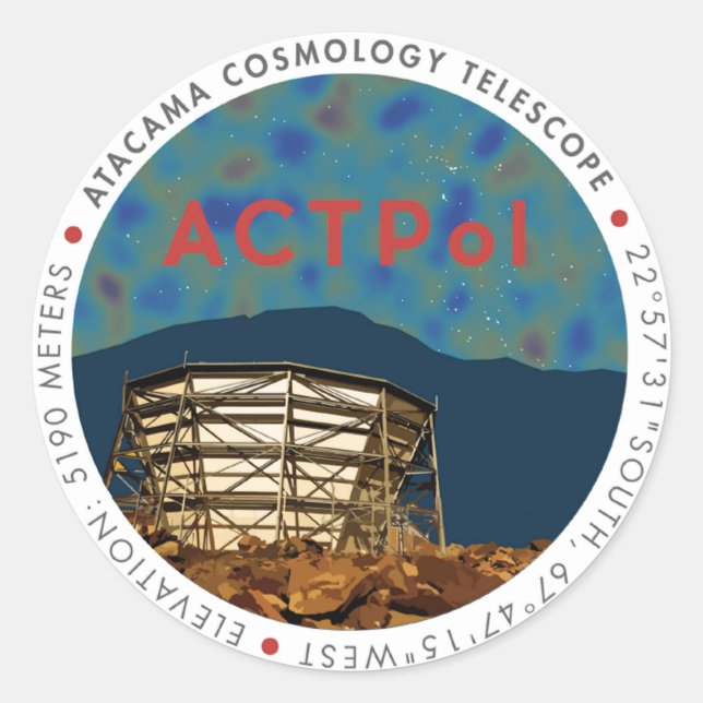PEGATINA del logotipo de ACTPol CMB (Anverso)