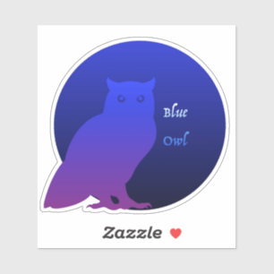 Pegatina del logotipo de búho azul