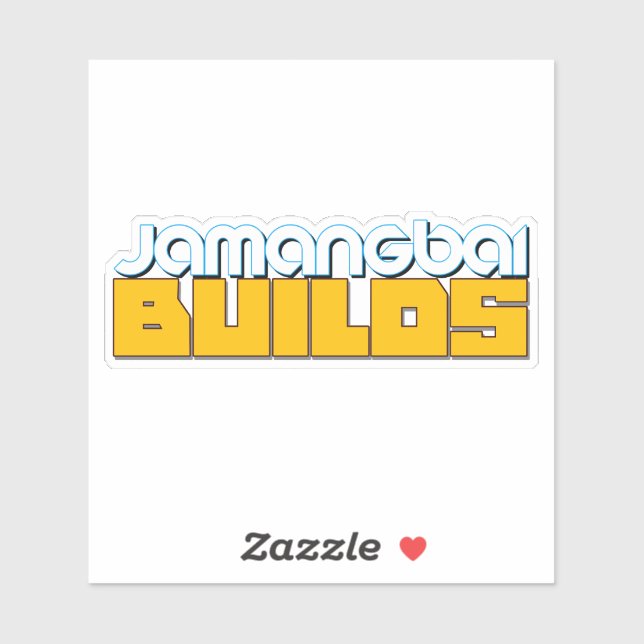 Pegatina del logotipo de Jamangbai BUILDS (Hoja)