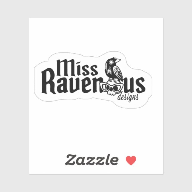 Pegatina del logotipo de Miss Ravenous Designs (Hoja)