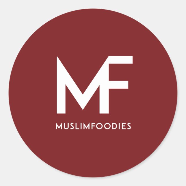 Pegatina del logotipo de Muslim Foodies (Anverso)