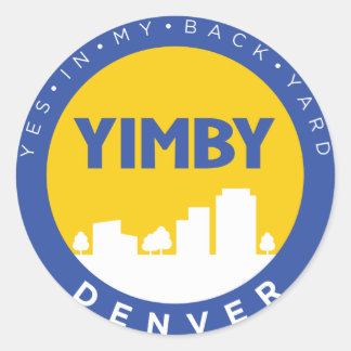 Pegatina del logotipo de YIMBY Denver