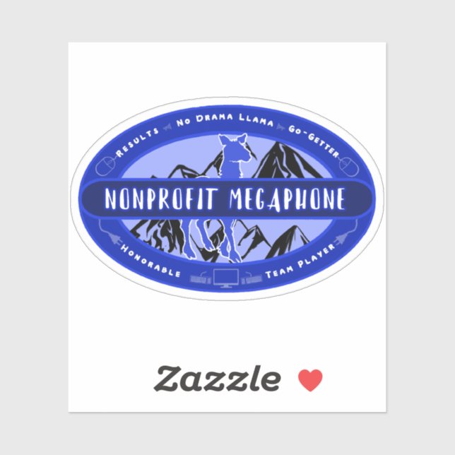 Pegatina del logotipo del óvalo azul NPM (Hoja)