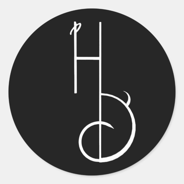 Pegatina del logotipo HD en blanco y negro dividid (Anverso)