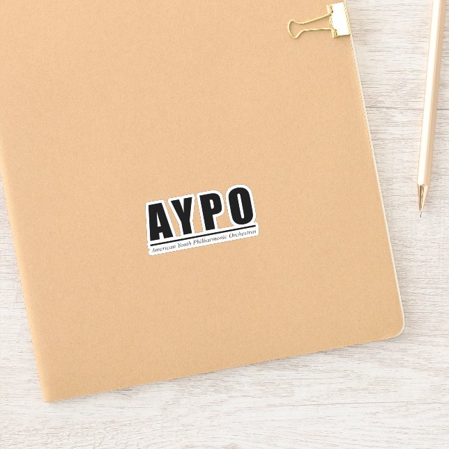 Pegatina del logotipo negro de AYPO (Cuaderno)