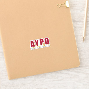 Pegatina del logotipo rojo de AYPO