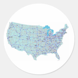 PEGATINA del mapa azul de EE.UU.