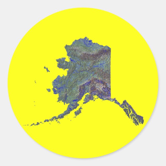 Pegatina del mapa de Alaska (Anverso)