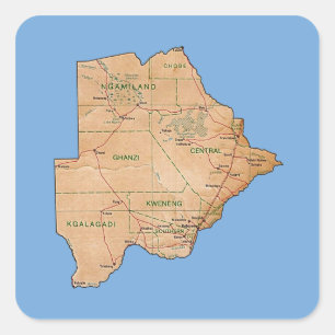 Pegatina del mapa de Botswana