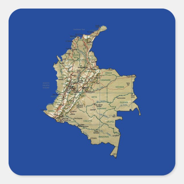 Pegatina del mapa de Colombia (Anverso)