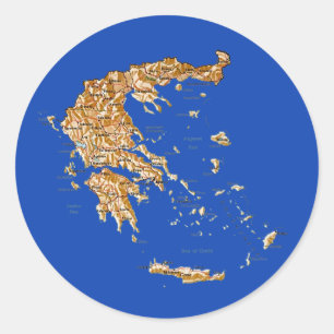 Pegatina del mapa de Grecia