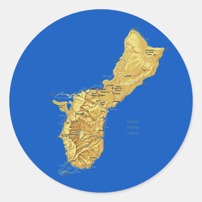Pegatina del mapa de Guam (Anverso)