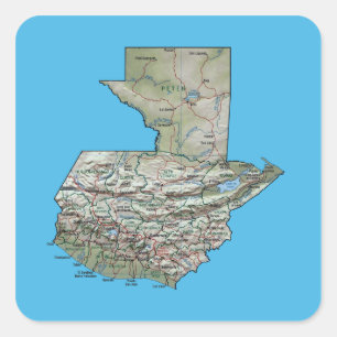 Pegatina del mapa de Guatemala