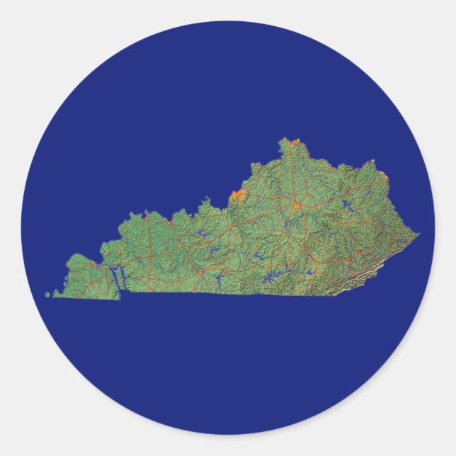 Pegatina del mapa de Kentucky (Anverso)