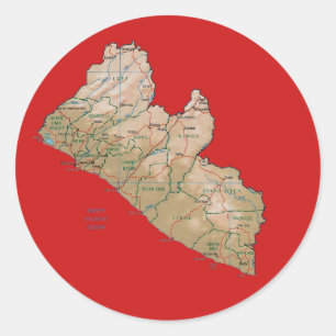 Pegatina del mapa de Liberia