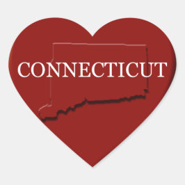 Pegatina del mapa del corazón de Connecticut