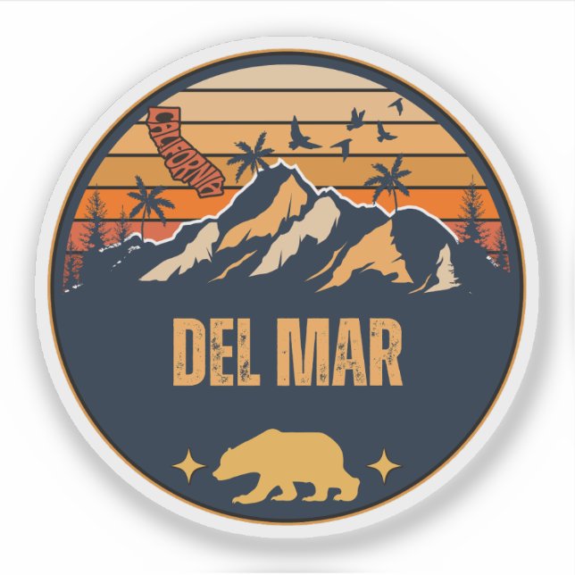 Pegatina Del Mar, California (Anverso)