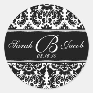 Pegatina del Monograma Damask - ¡Personalizar!