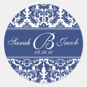 Pegatina del Monograma Damask - ¡Personalizar!