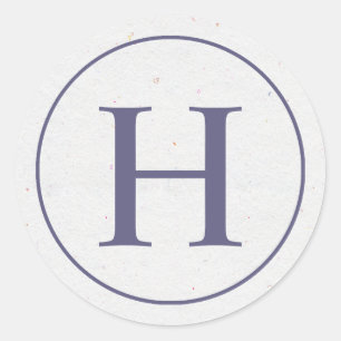 Pegatina del monograma del anillo de la lavanda