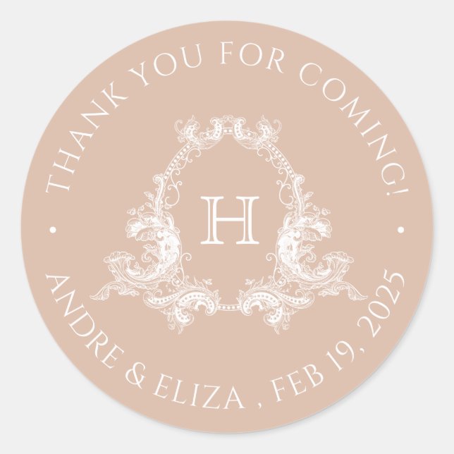 Pegatina del Monograma del Escudo Real del Barroco (Anverso)