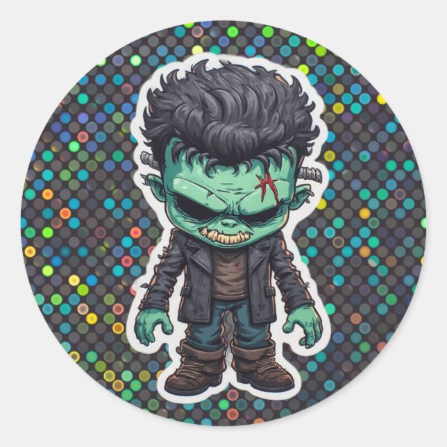 Pegatina del Monstruo Frankenstein Personalizado (Anverso)