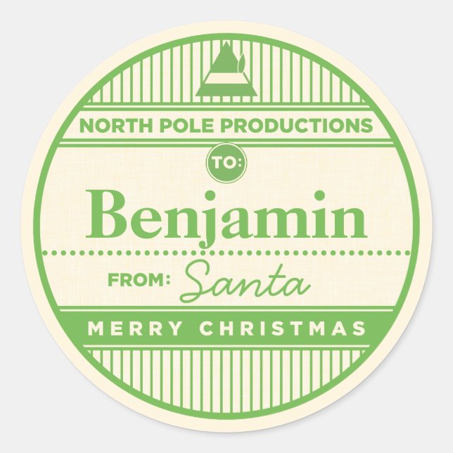 Pegatina del navidad de las producciones de Polo (Anverso)