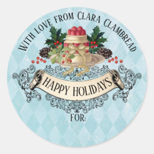 Pegatina del navidad del pudín del navidad del