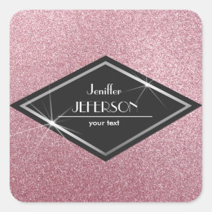 Pegatina del nombre comercial del purpurina