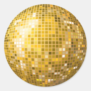 Pegatina del oro de la bola de discoteca
