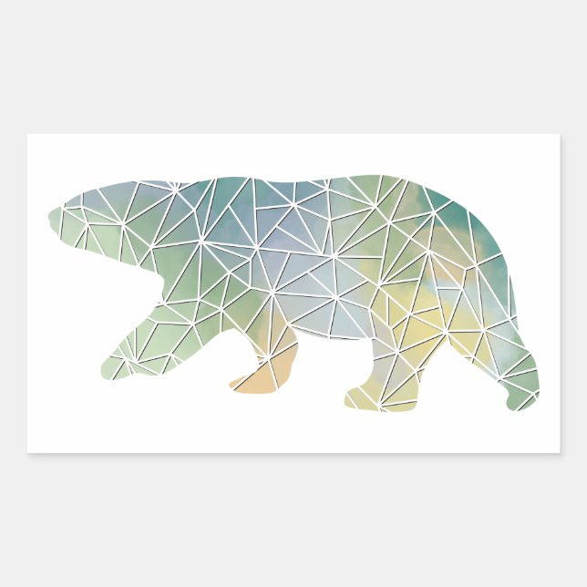 Pegatina del oso polar con mosaico de papel (Anverso)