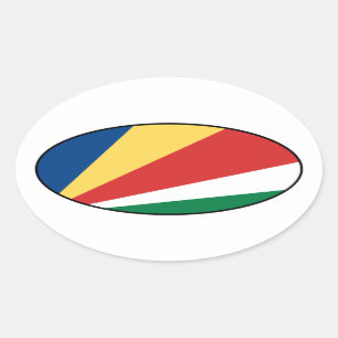 Pegatina del Oval de la bandera de Seychelles