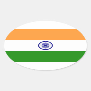 Pegatina del óvalo de la bandera de la India
