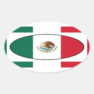 Pegatina del óvalo de la bandera de México