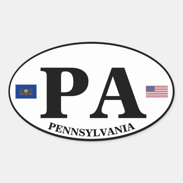 Pegatina del óvalo del Euro-Estilo de Pennsylvania (Anverso)