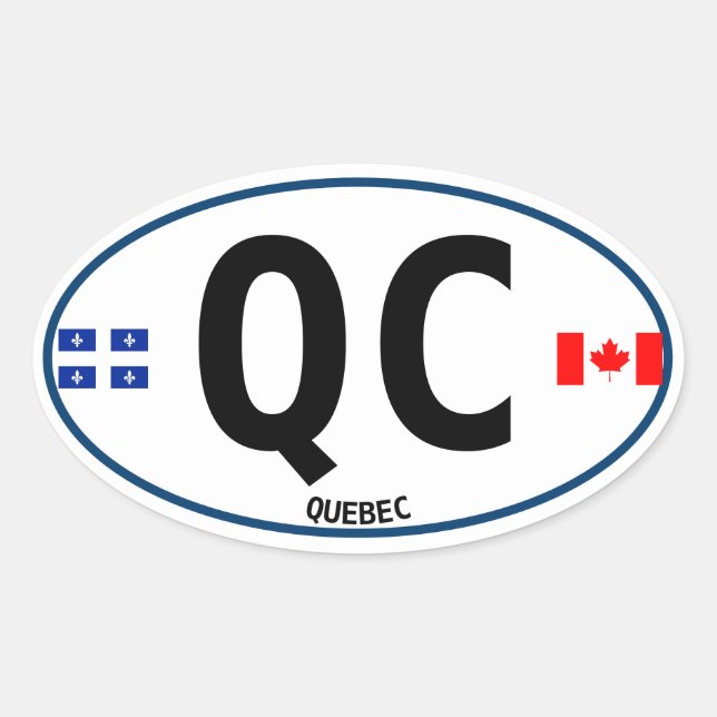 Pegatina del óvalo estilo euro de Quebec (Anverso)