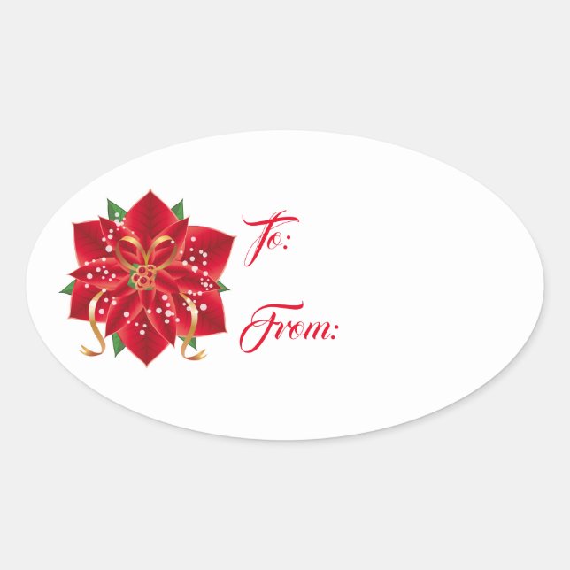 Pegatina del ovario de la Poinsettia Roja (Anverso)