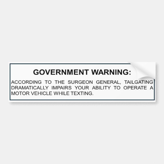 Pegatina del parachoques de advertencia de seguimi (Frente)