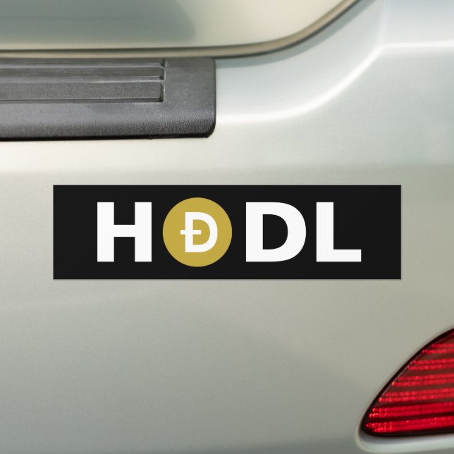 Pegatina del parachoques HODL Dogecoin (DOGE) (en coche)