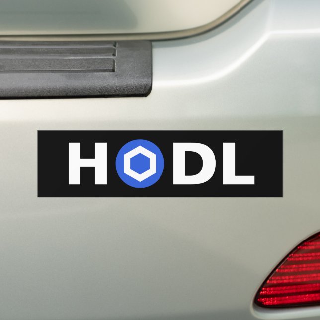 Pegatina del parachoques HODL (LINK) (en coche)