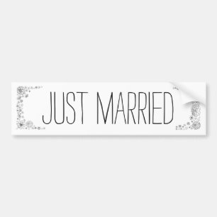 Pegatina del parachoques Rustic Just Married