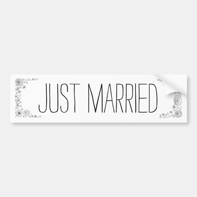 Pegatina del parachoques Rustic Just Married (Frente)