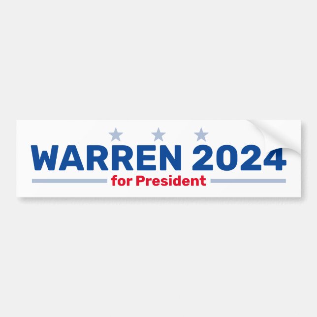 Pegatina del parachoques Warren 2024 (Frente)