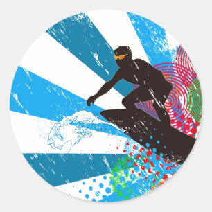 Pegatina del Paraíso Surfista con Problemas